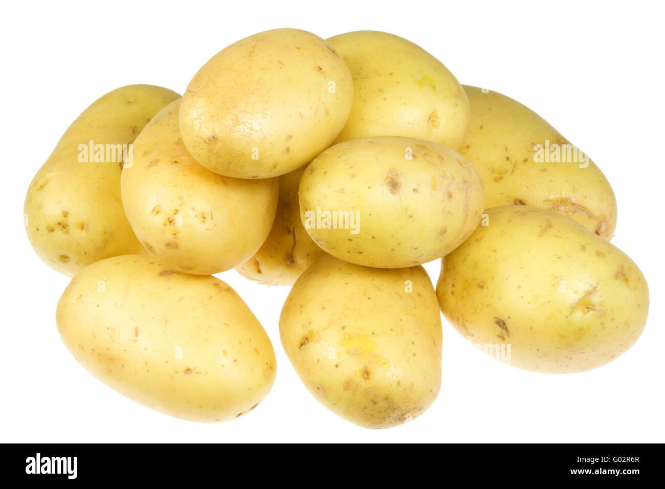 Potatoes on white. Stock Photo