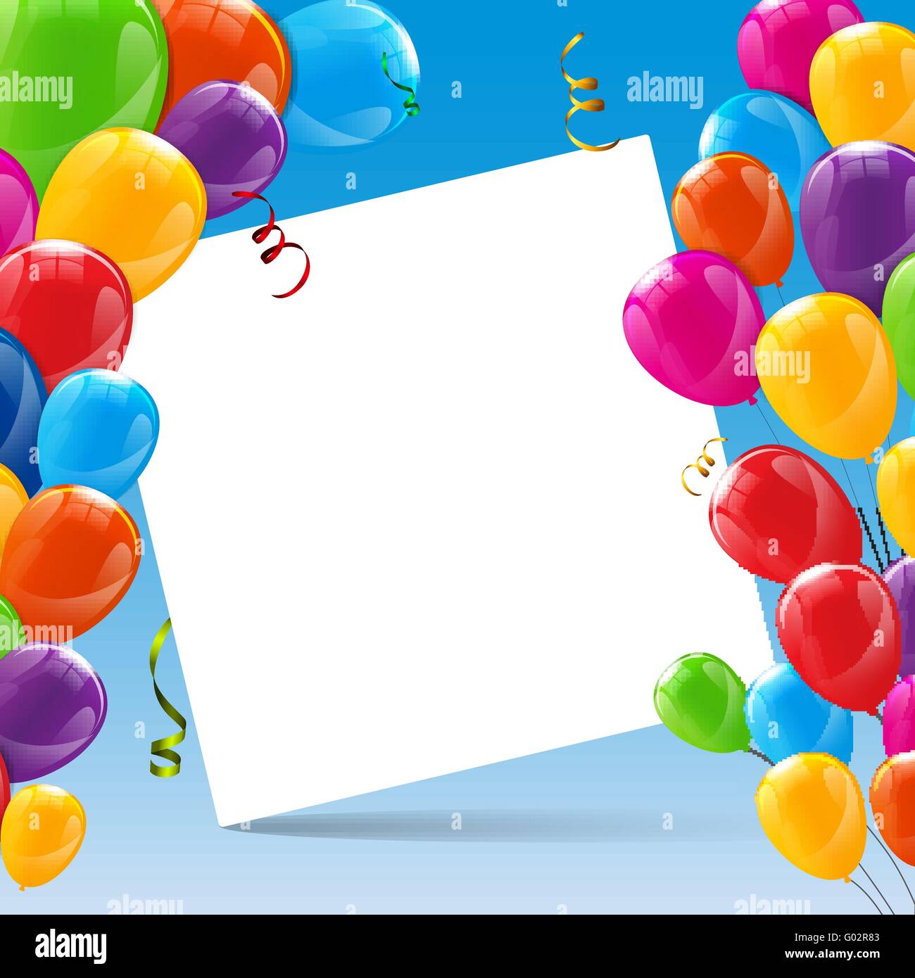 Color Glossy Happy Birthday Balloons Banner Background Stock Vector Image & Art - Alamy
