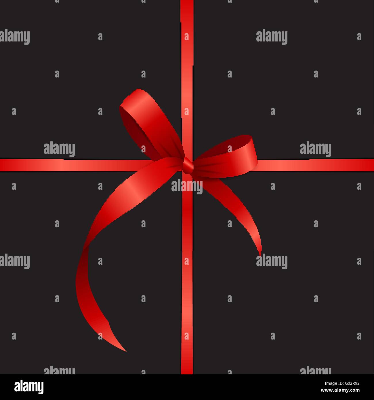 Gift Card with Red Ribbon and Bow. Vector illustration Stock Vector ...