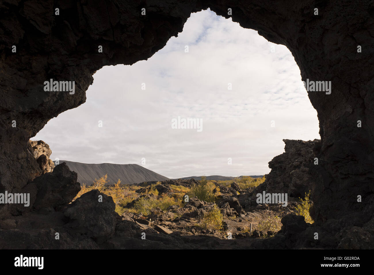 Iceland, bizarre lava forms at Dimmuborgir Stock Photo