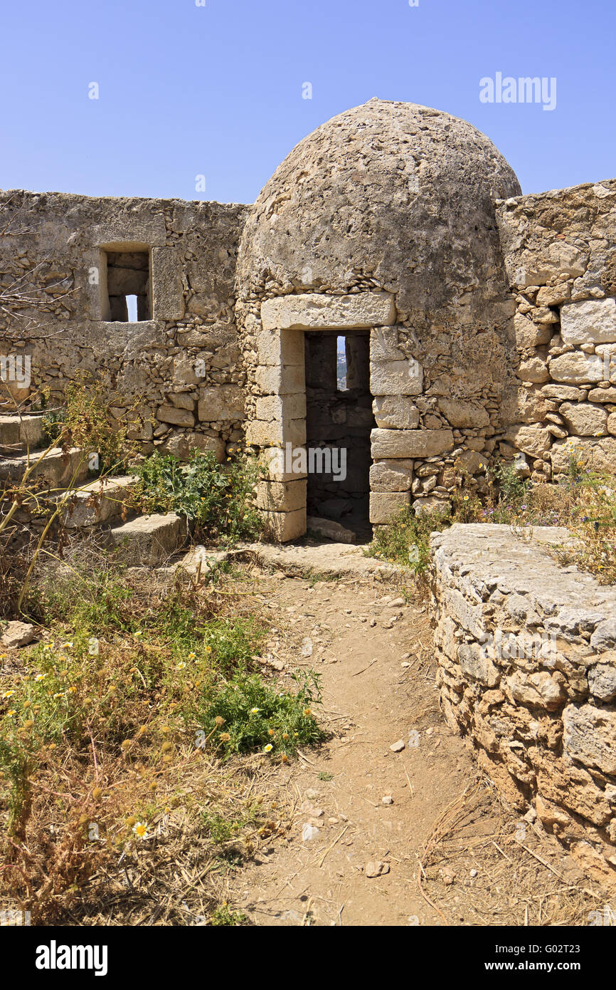 Greece Crete Rethymnon Fortezza Wall and Turret Stock Photo - Alamy