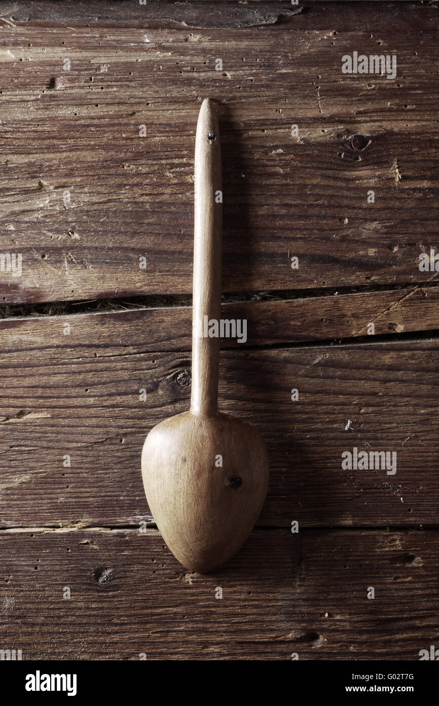 old wooden spoon Stock Photo
