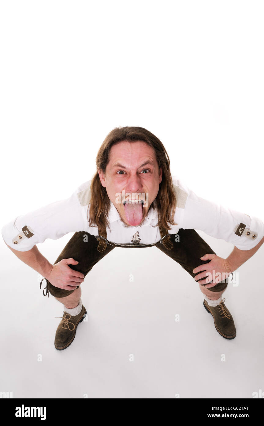 Crazy bavarian man Stock Photo Alamy