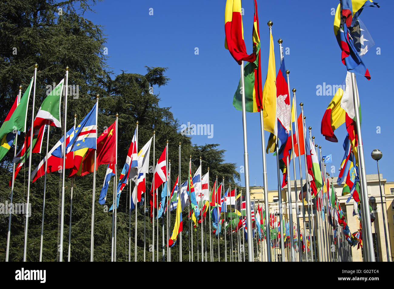 Flags from around the world Stock Photo
