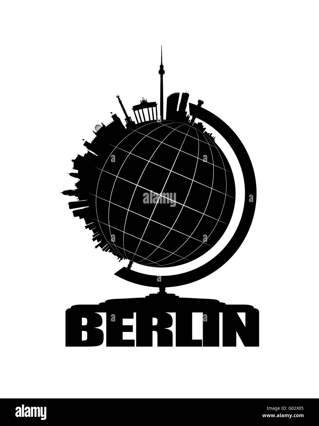 Berlin City on a Globe Stock Photo