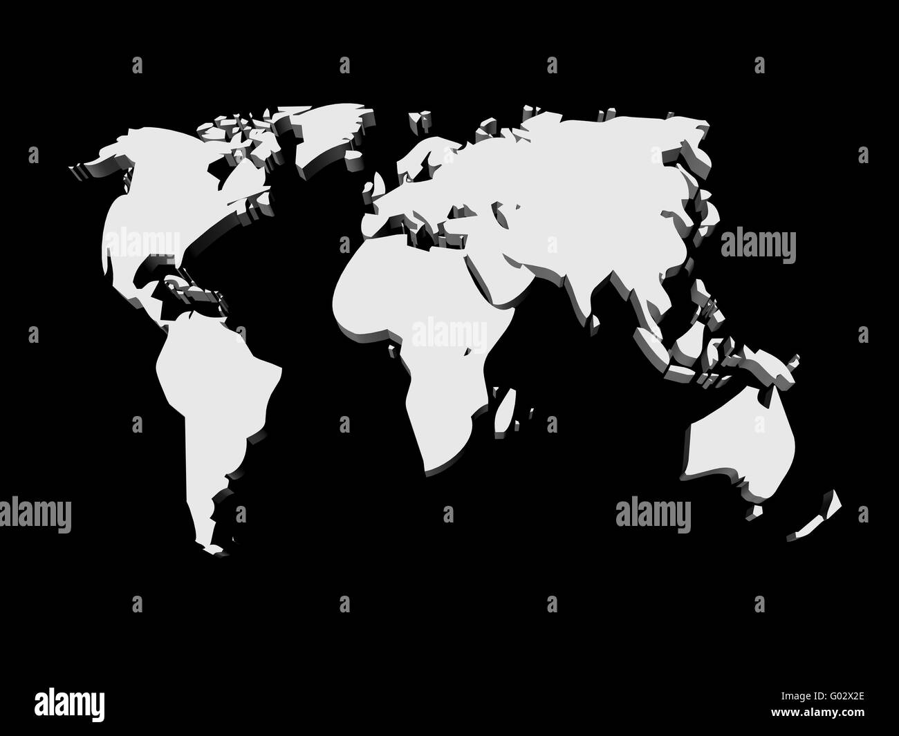 Continents and oceans map Black and White Stock Photos & Images - Alamy