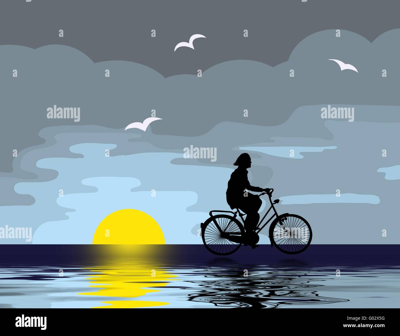 Evening bike ride Stock Photo Alamy