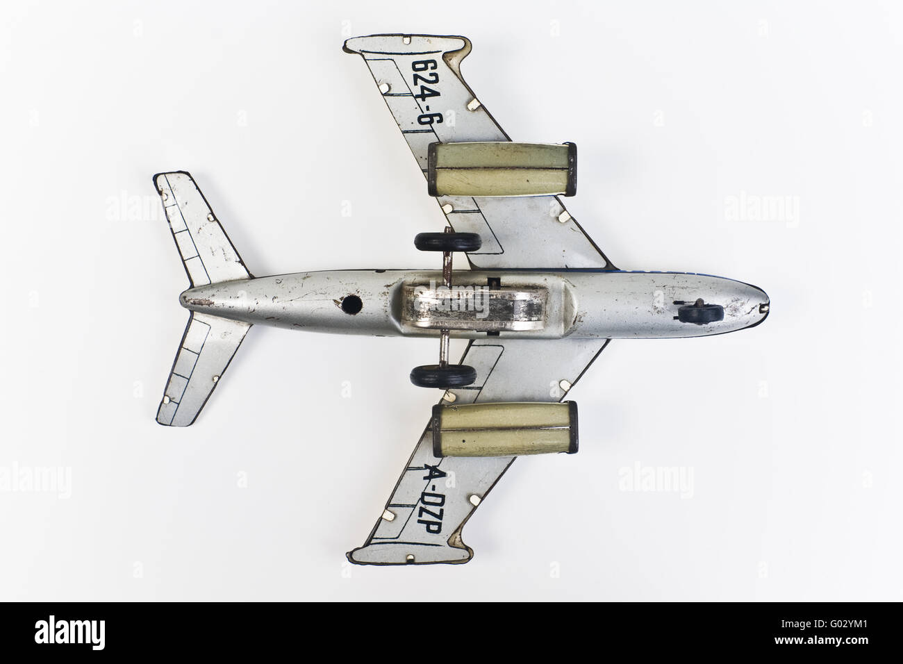 old tin toy aeroplane Stock Photo