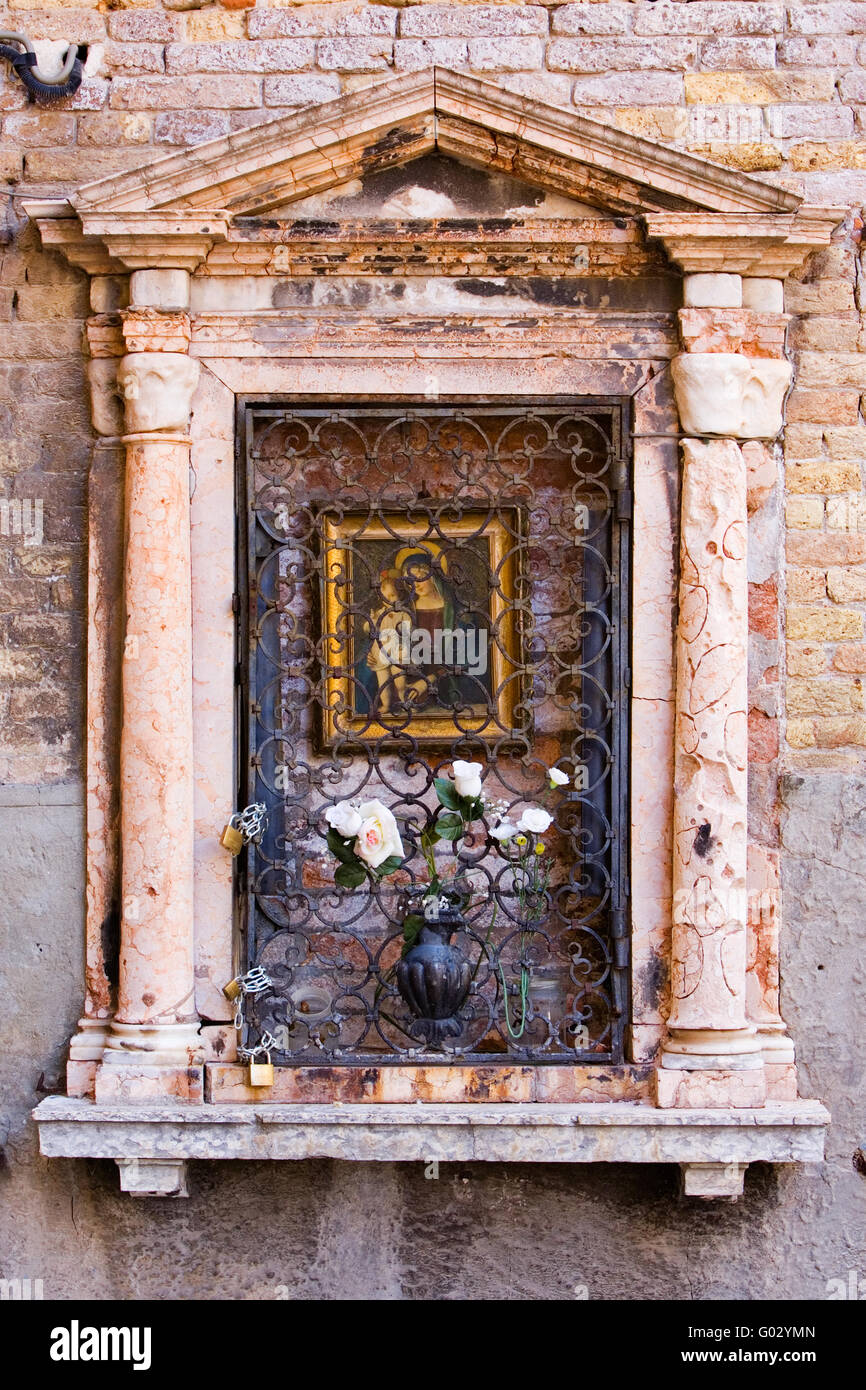 shrine with maria in Venice Stock Photo