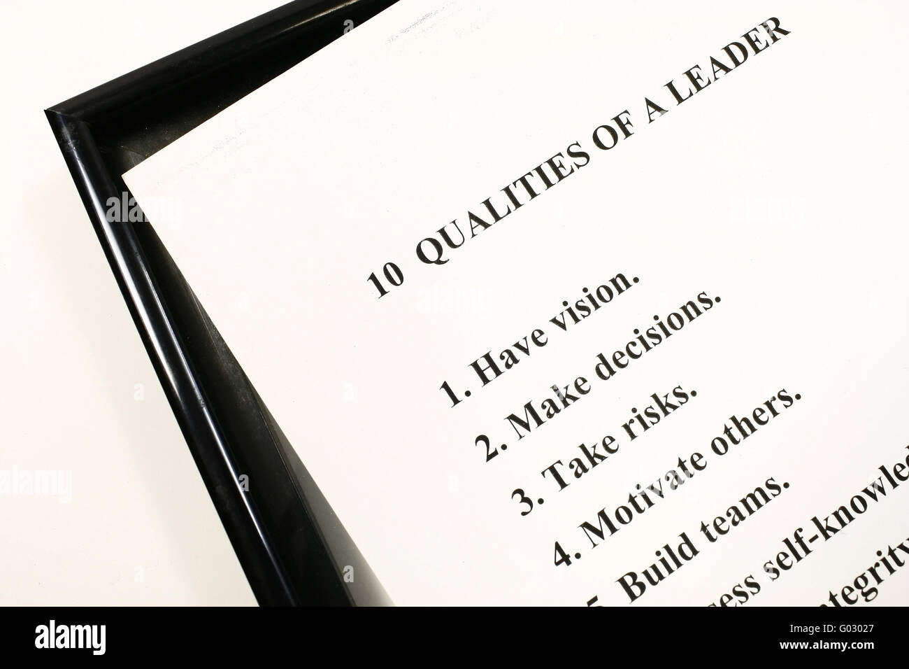 Qualities of a Leader Stock Photo