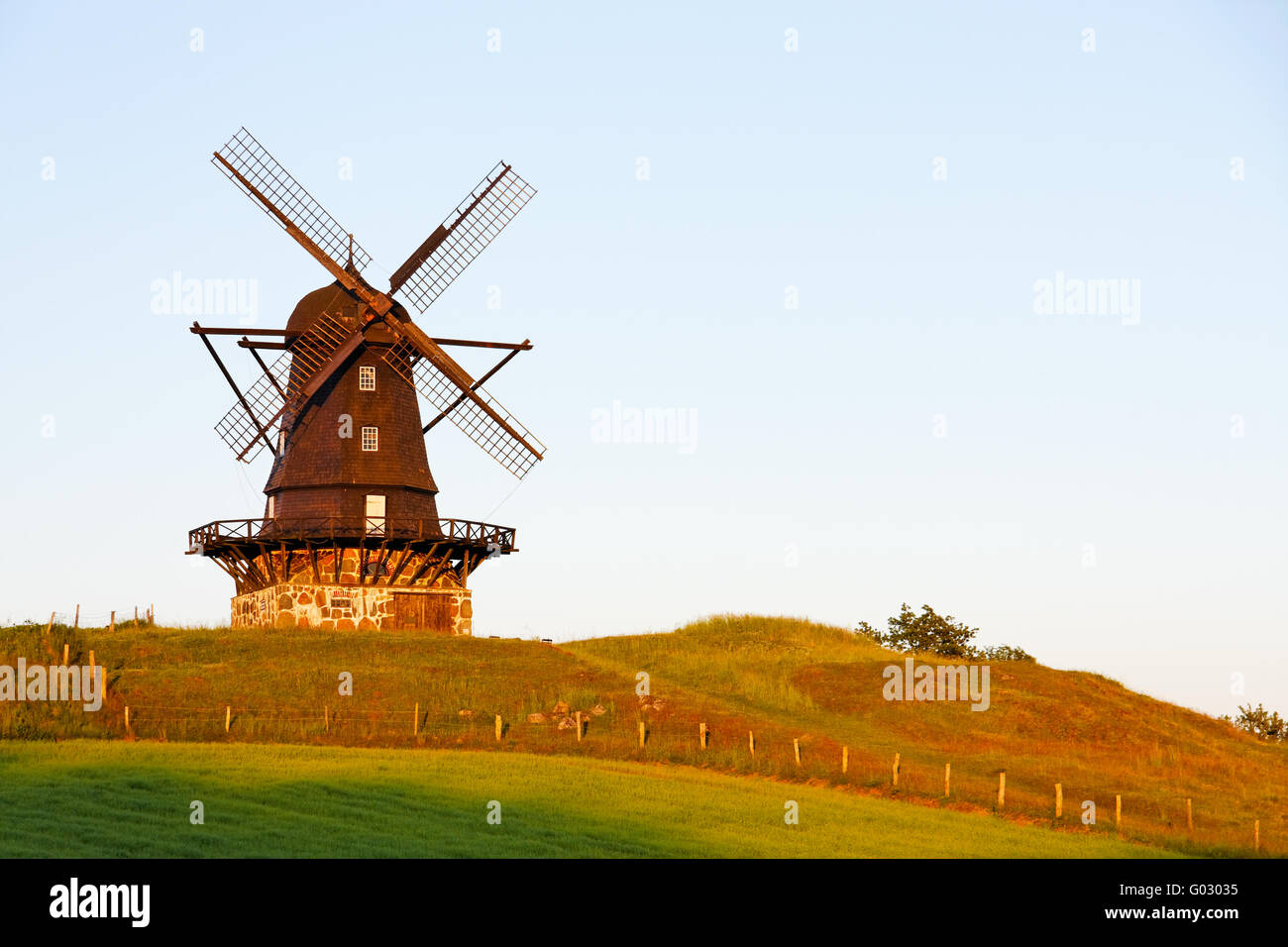 Windmill at golden hour Stock Photo Alamy