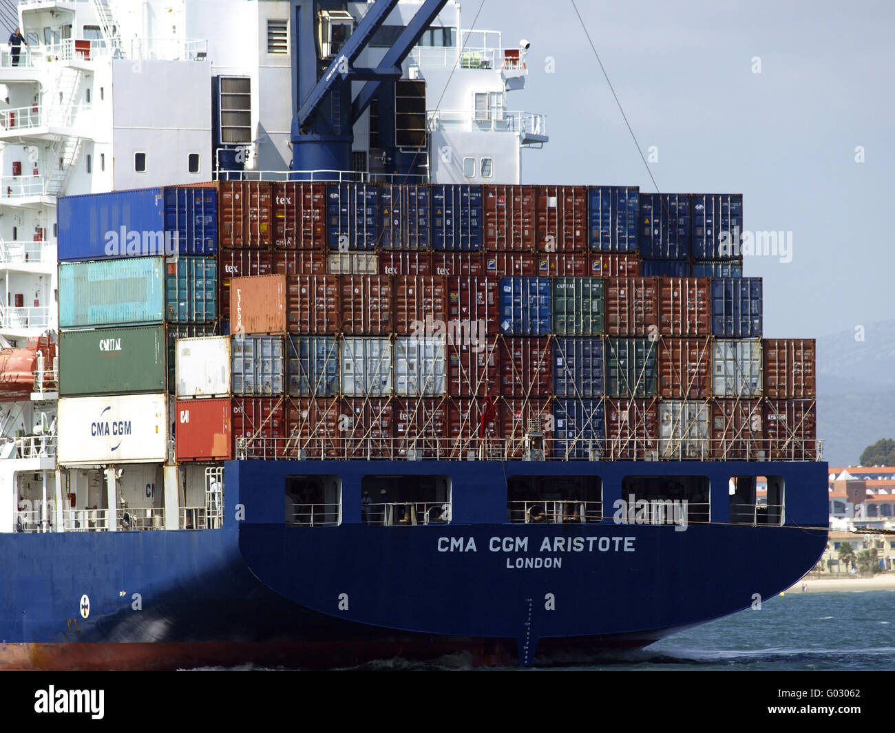 close up of a big container ship Stock Photo