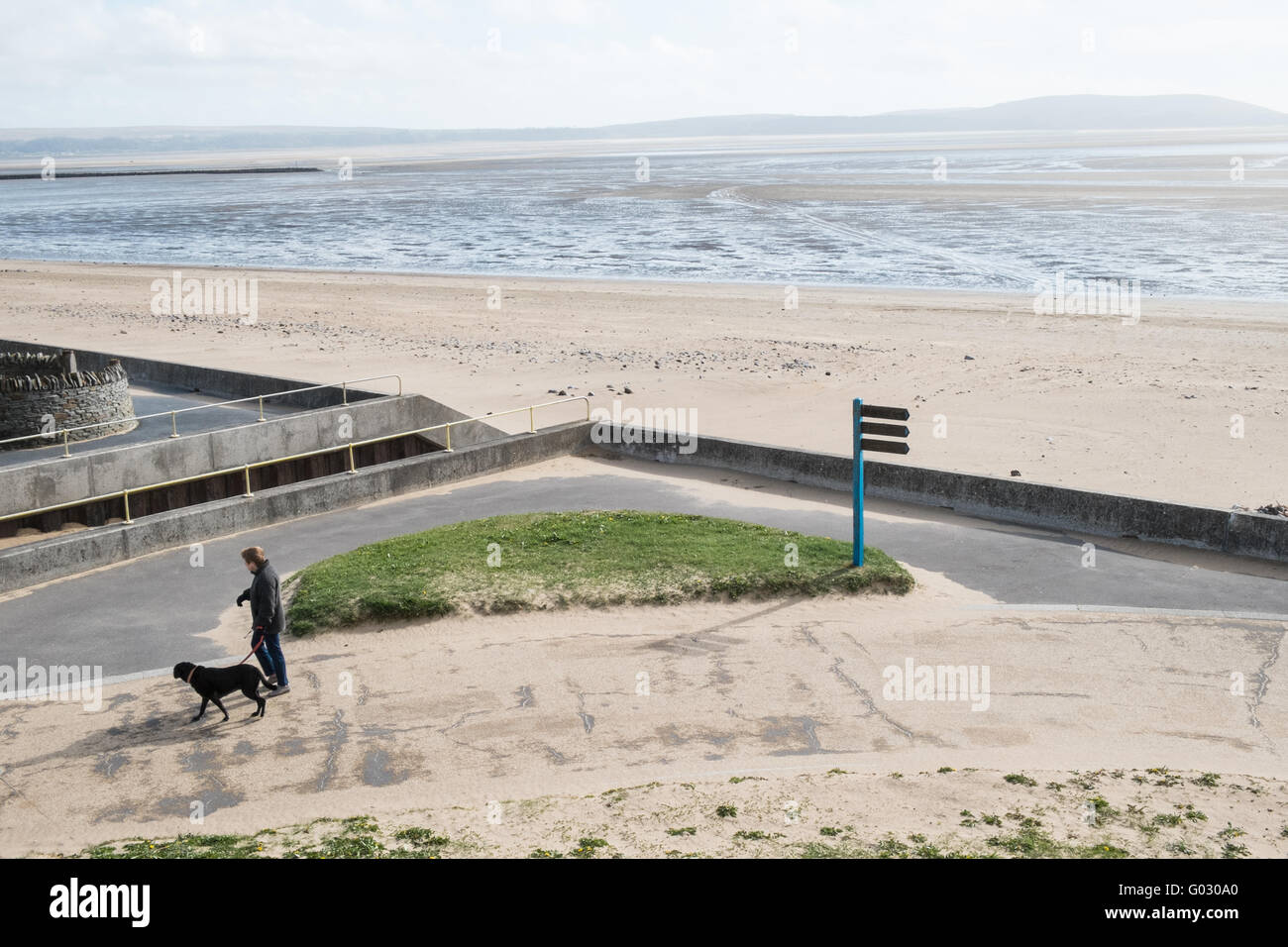 At Llanelli Beach front,Carmarthenshire,Wales,U.K. Gower in distance