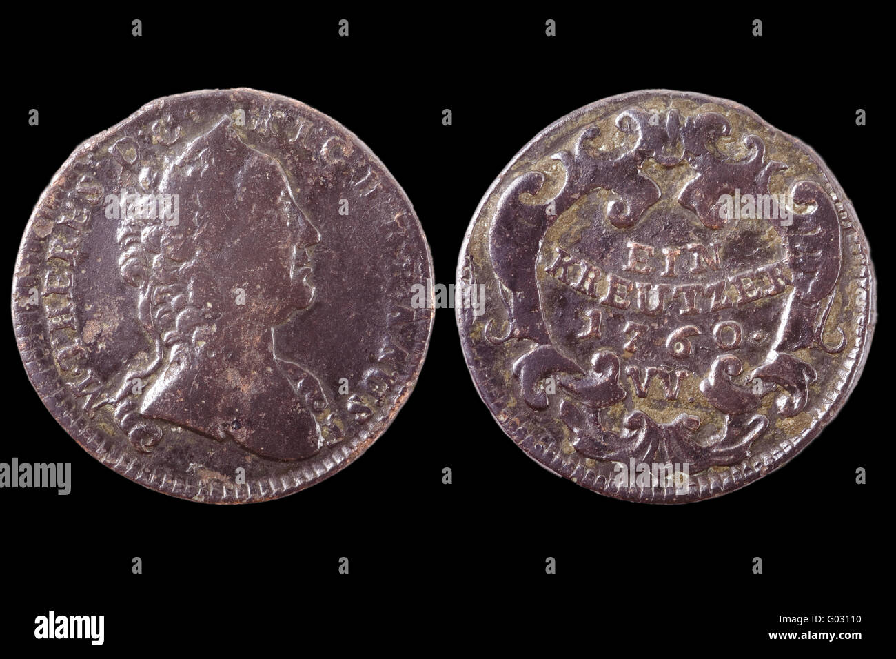 Austrian money (1760) Stock Photo