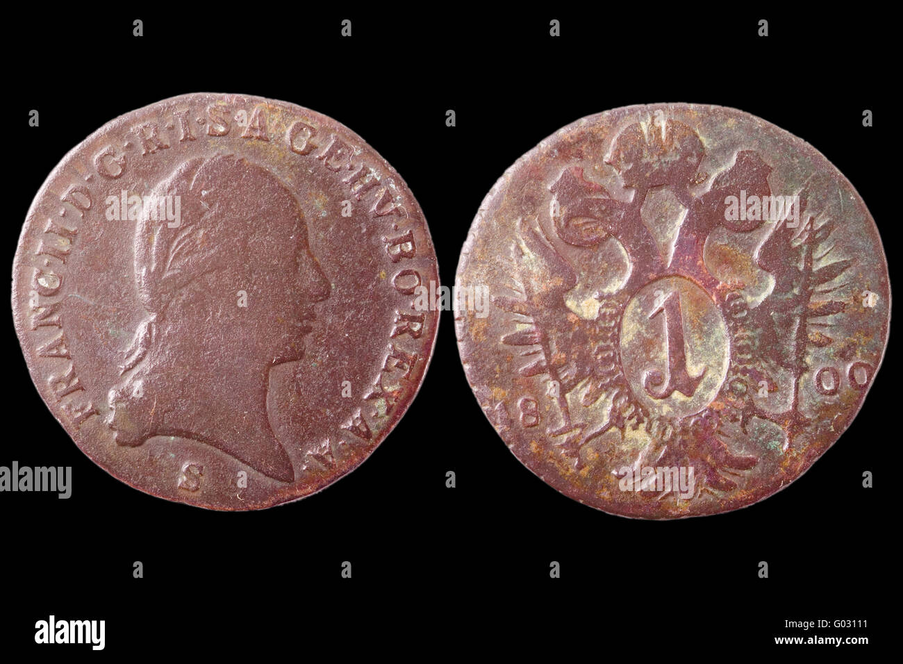 Austrian money (1800) Stock Photo