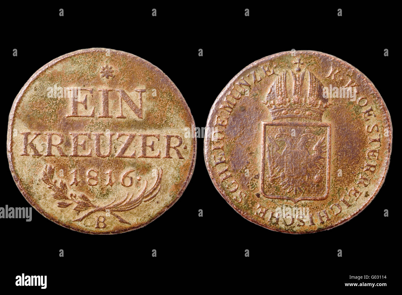 Austrian money (1816) Stock Photo