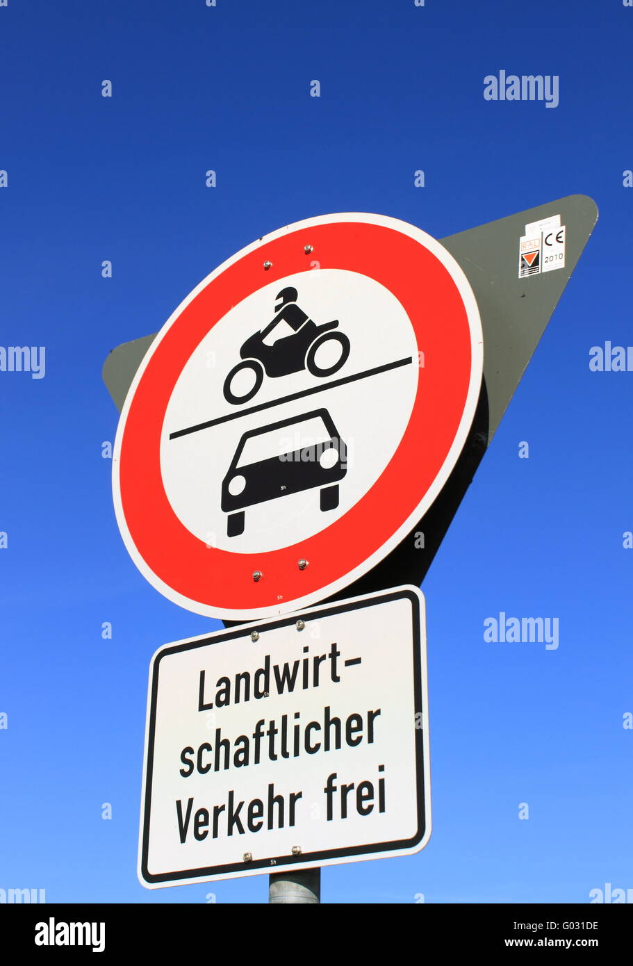 Durchfahrt verboten-Np through traffic Stock Photo
