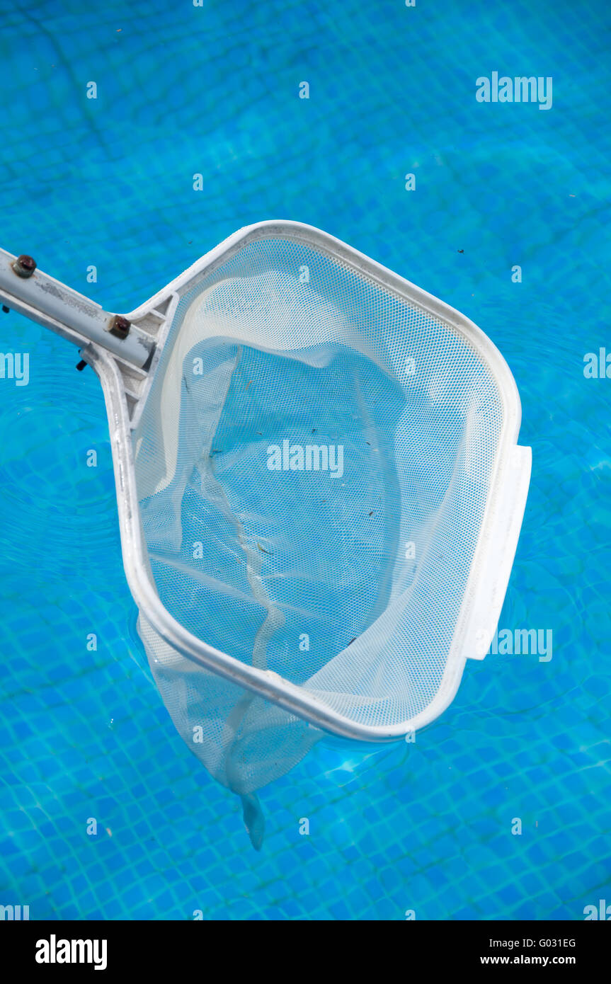 picker of the pool surface Stock Photo