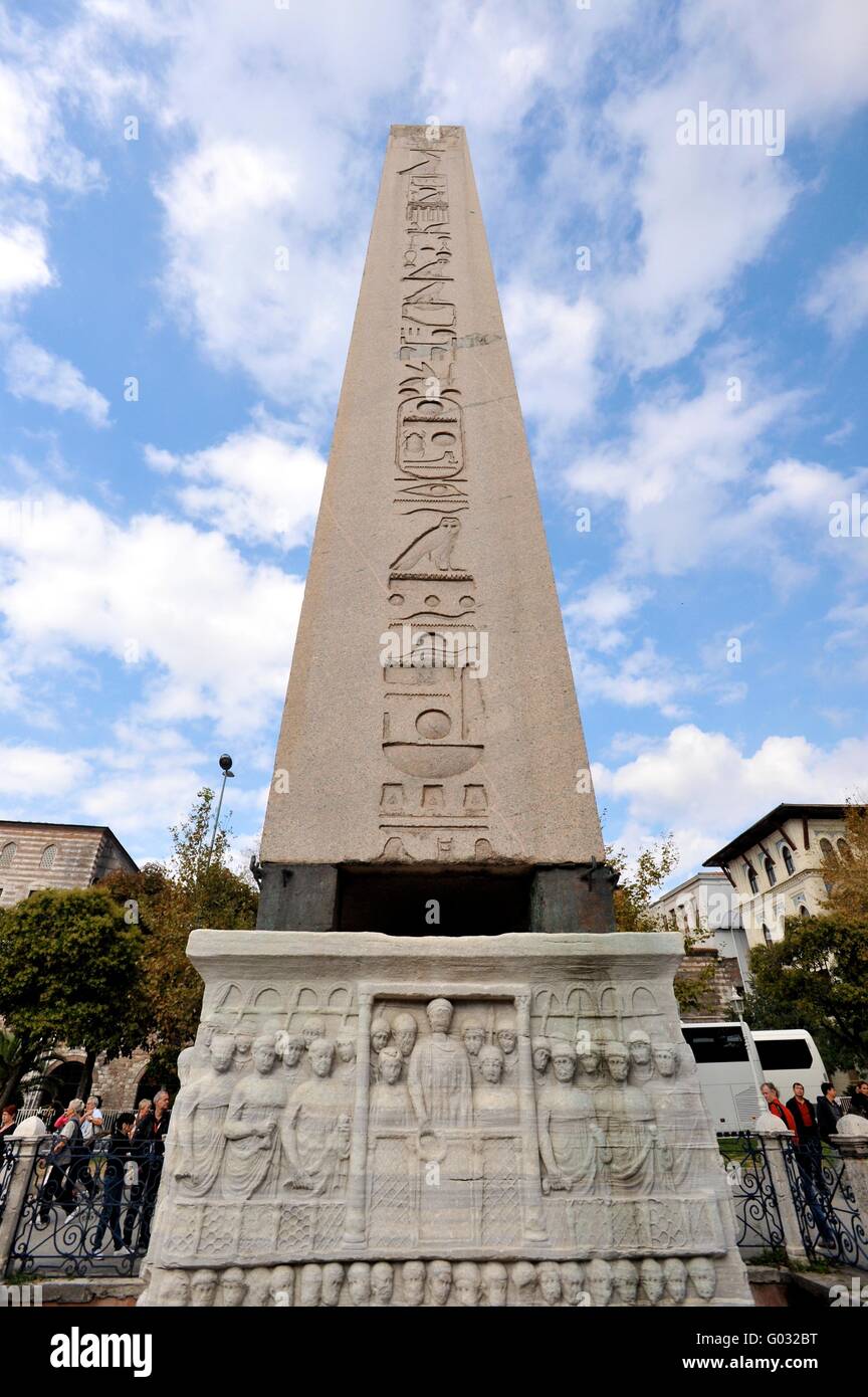 Egyptian column in Istanbul, Obelisque of Theodori Stock Photo