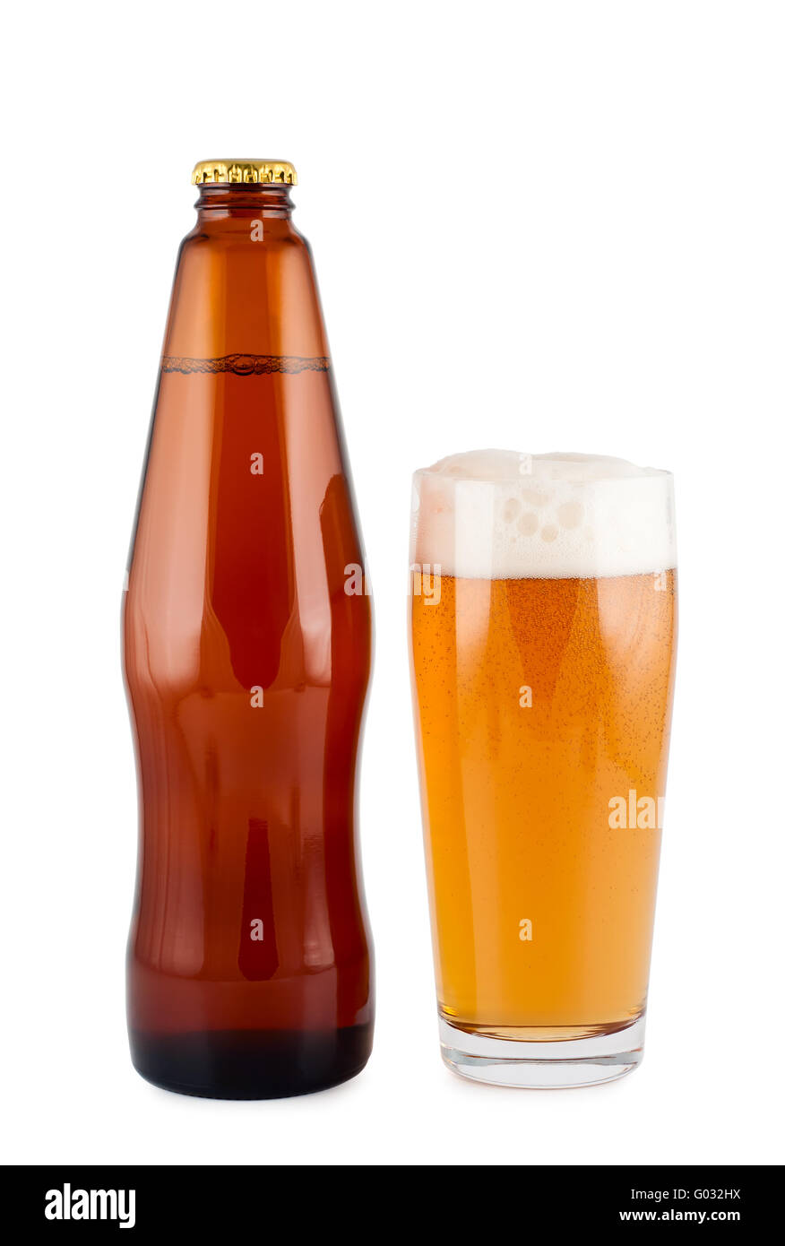 Beer, bottle, glass, isolated on white background Stock Photo Alamy