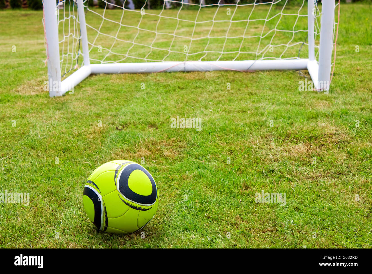 Jabulani Soccer ball and goal Stock Photo