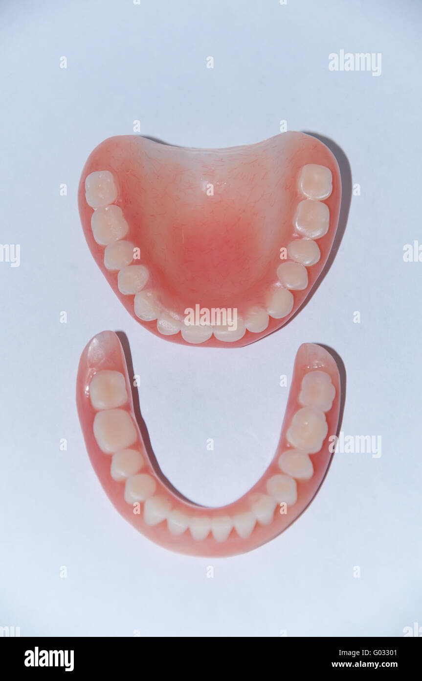 Closeup of a denture from the mouth Stock Photo
