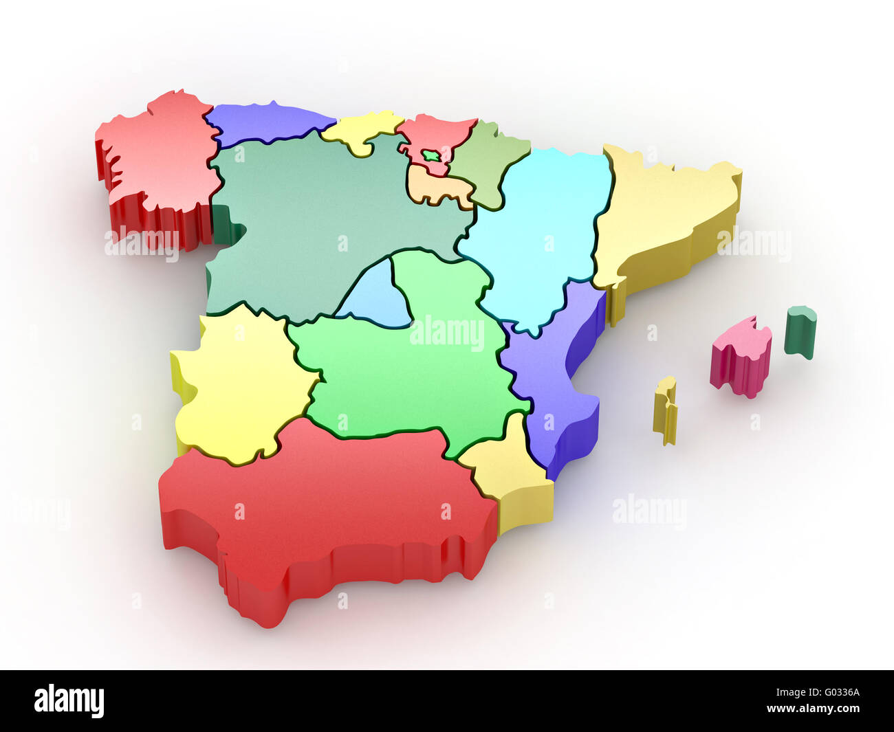 Three-dimensional map of Portugal on white background. 3d Stock Photo -  Alamy