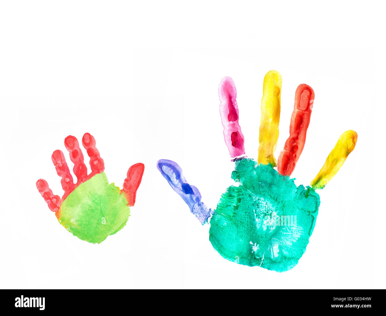 imprint of two hands Stock Photo