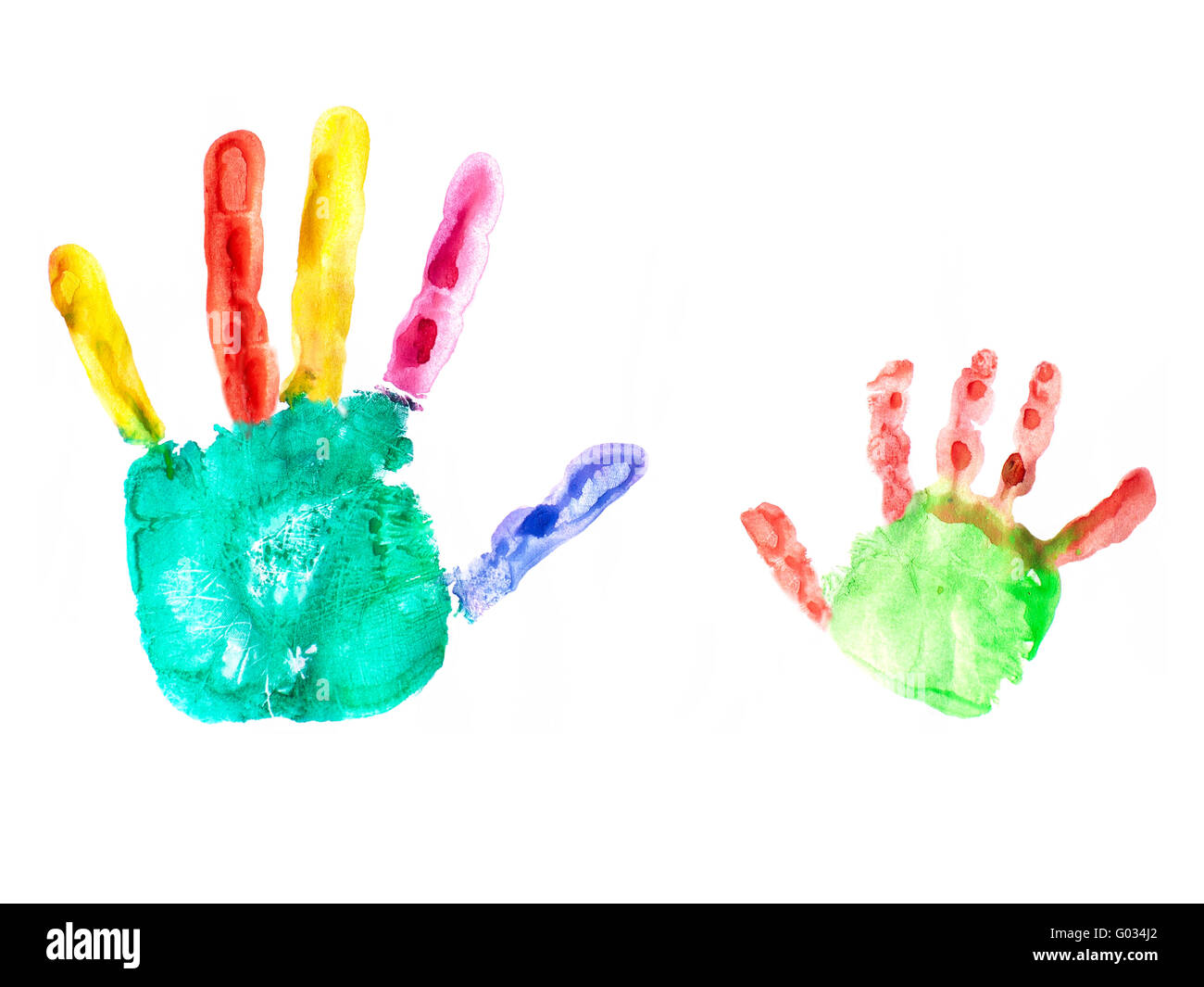 imprint of two hands Stock Photo