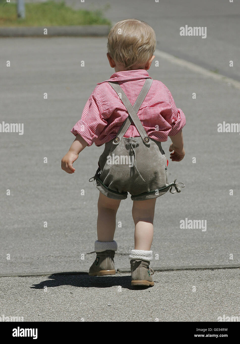 Little boy in bavarian dress Stock Photo