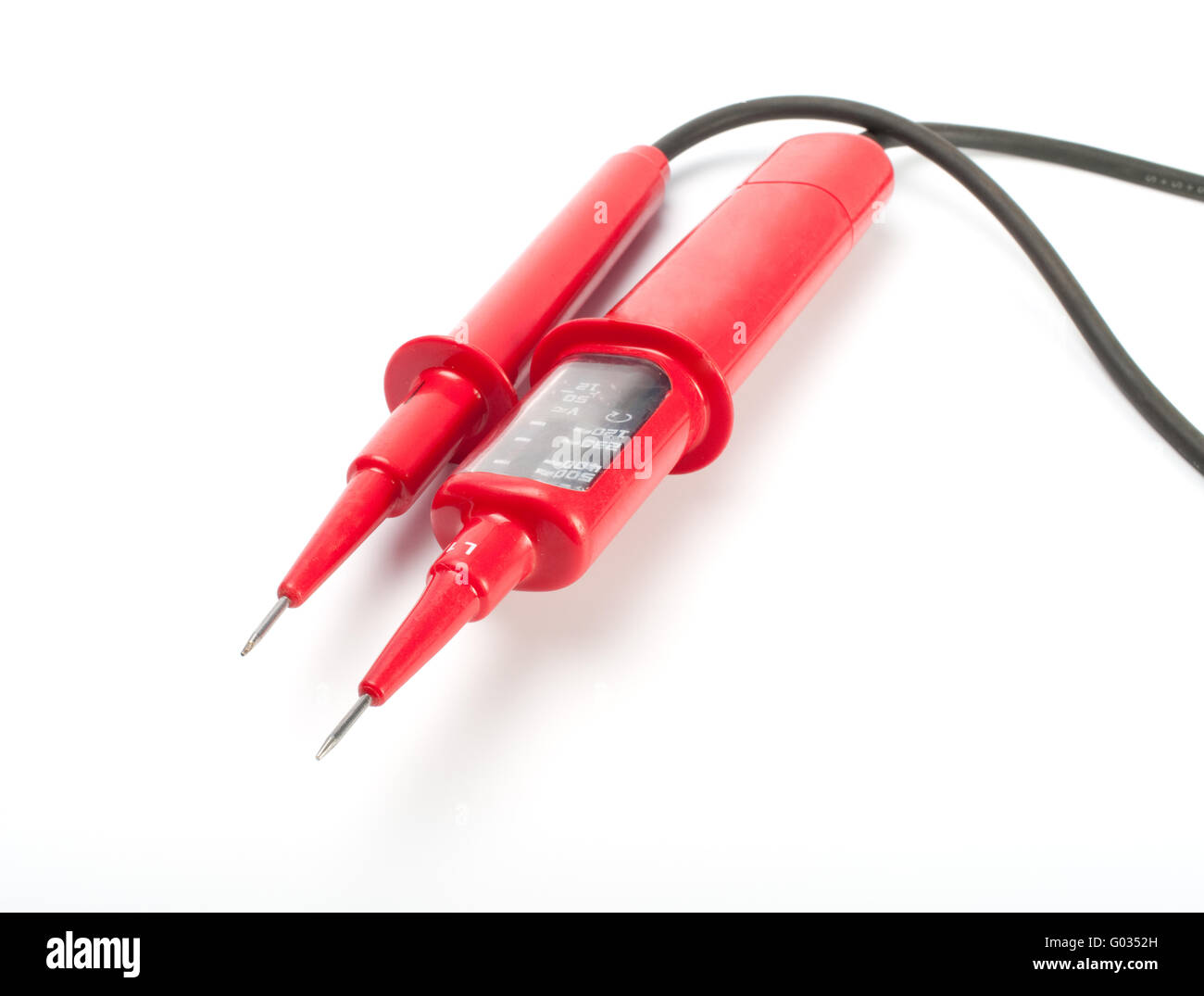 Two Electrical Multi Or Voltage Meter Probes On A White Background Stock  Photo, Picture and Royalty Free Image. Image 101183639.