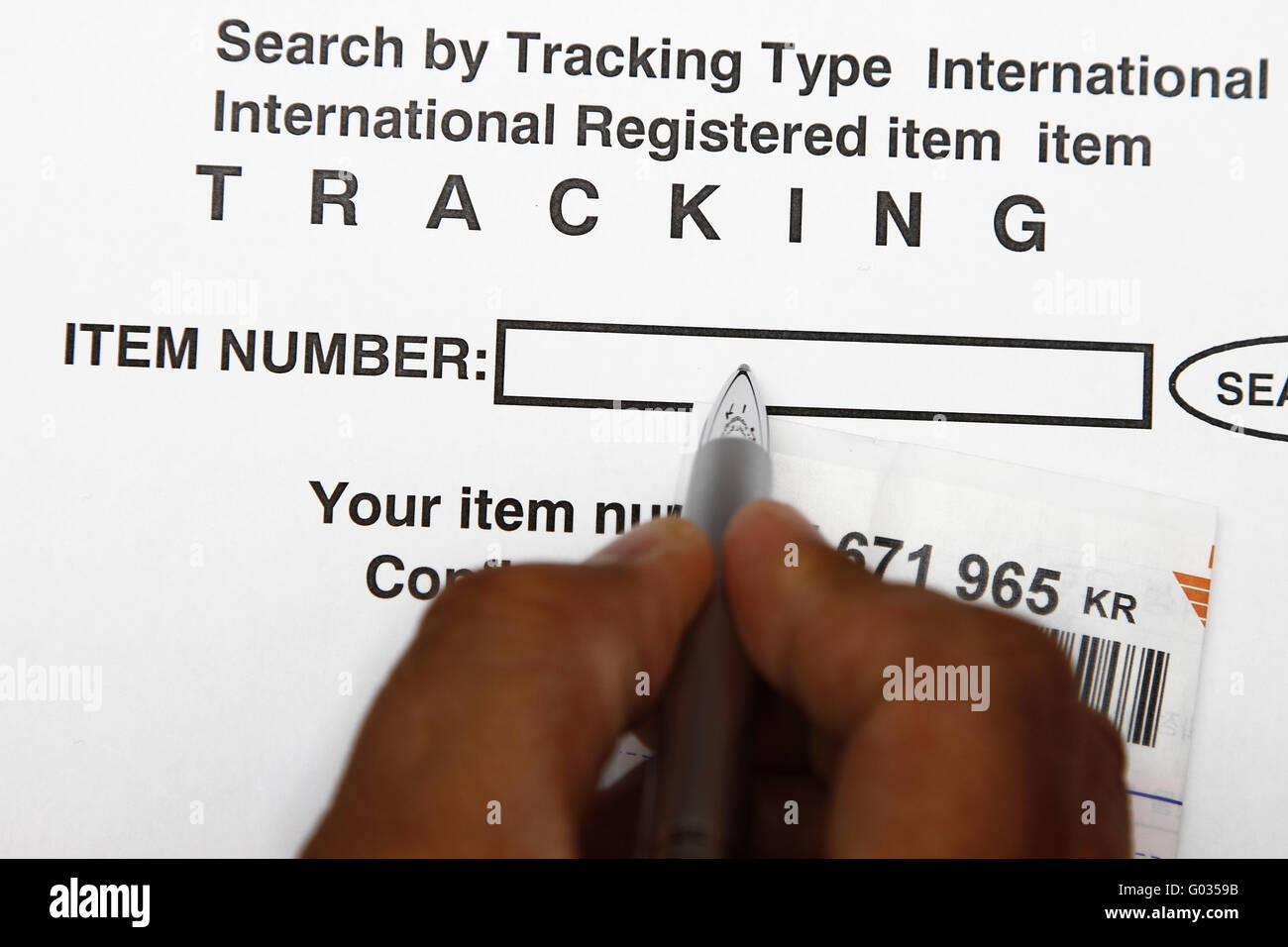 USPS Tracking Number and Bar Code Editorial Stock Image - Image of