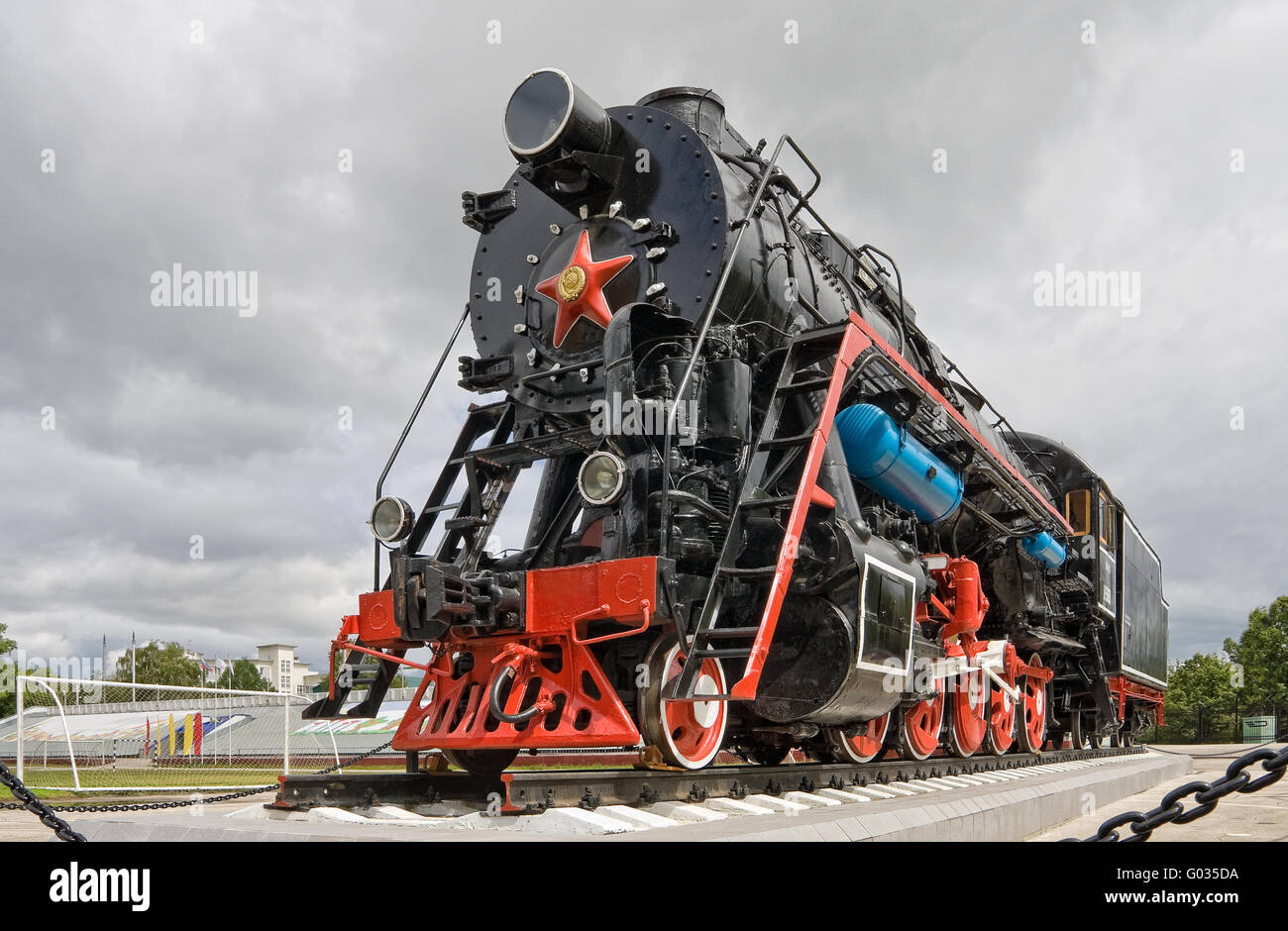 Soviet steam locomotiv Stock Photo