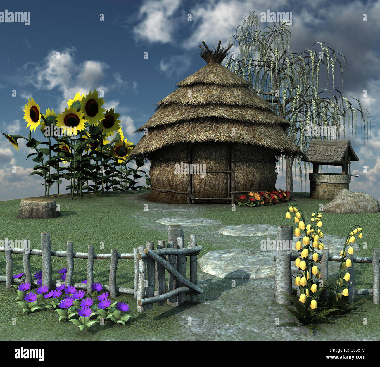 Fairytale Straw House Stock Photo Alamy