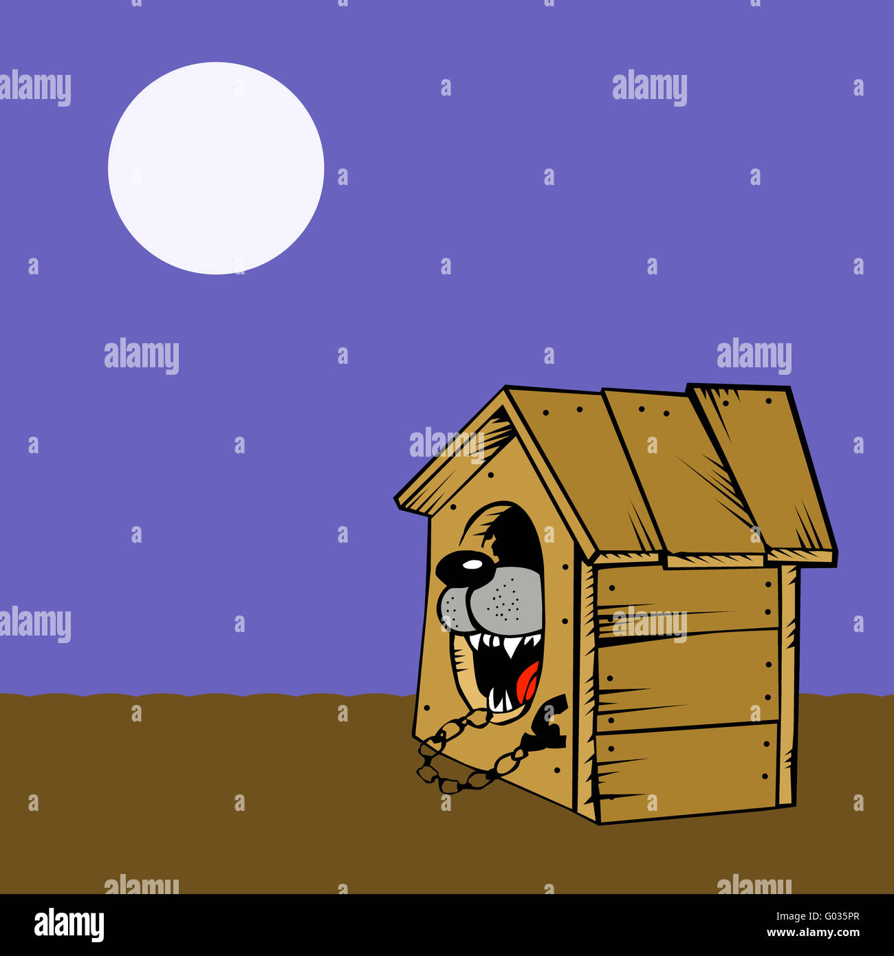 vector drawing of the dog in kennel on white background Stock Photo Alamy