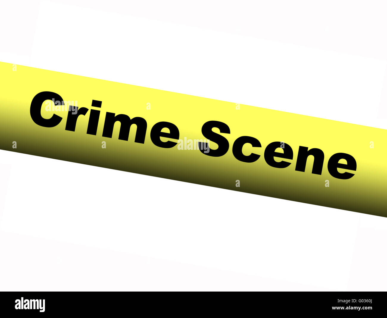 Yellow Crime Scene Barrier Tape Stock Photo