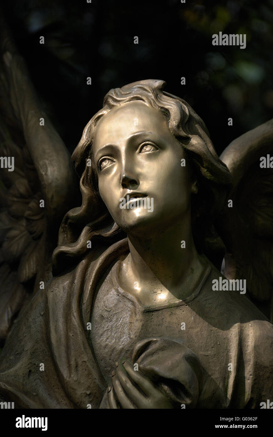 Cemetery sculpture / bronze angel Stock Photo