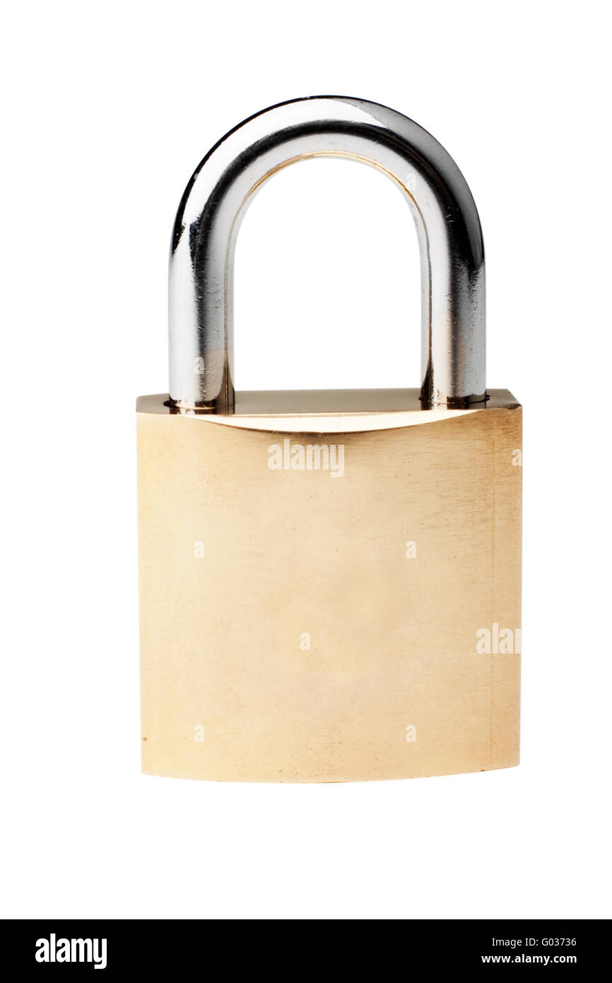 Brass locked padlock isolated on white with clipping path Stock Photo ...