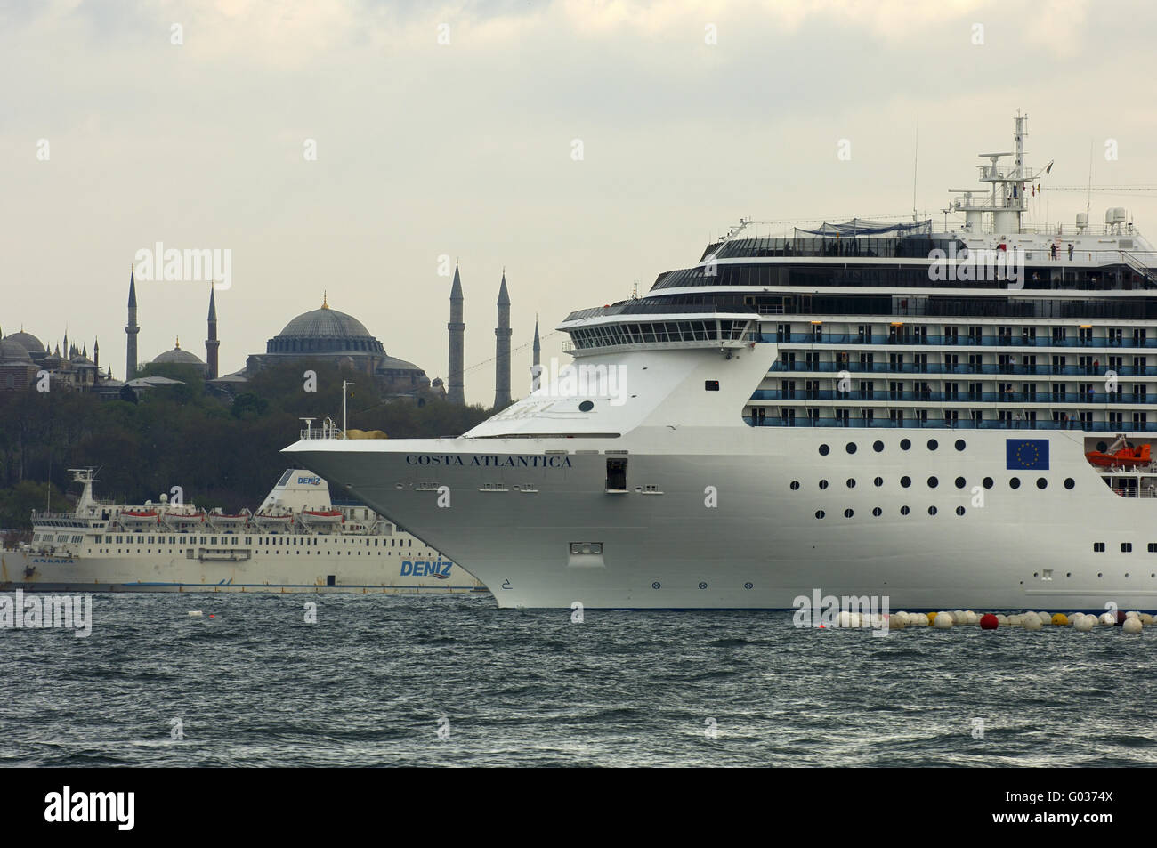Cruise ship Costa Atlantica leaving Istanbul,Turke Stock Photo