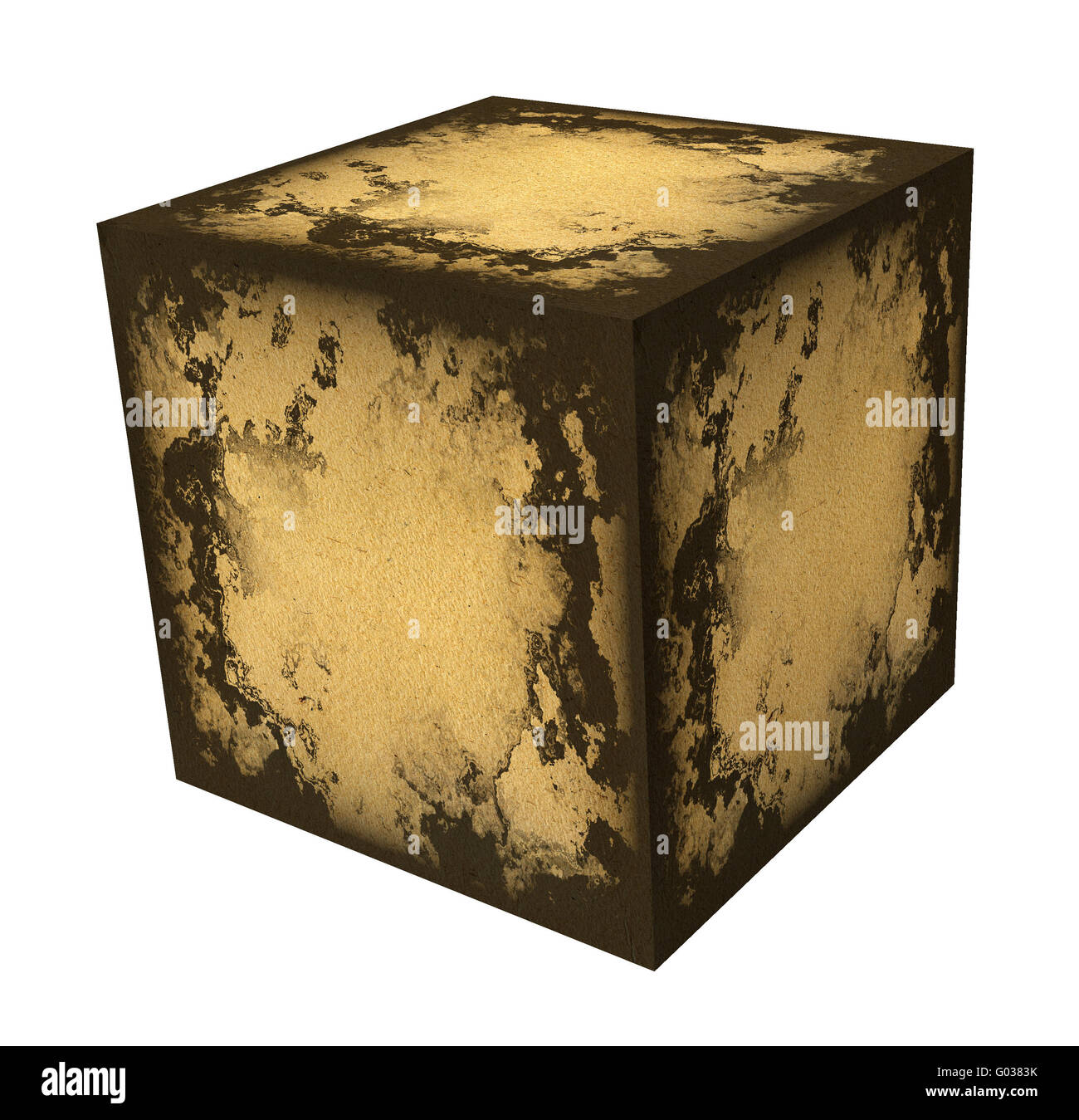 Dirty textured grainy recycled cardboard box isolated Stock Photo Alamy