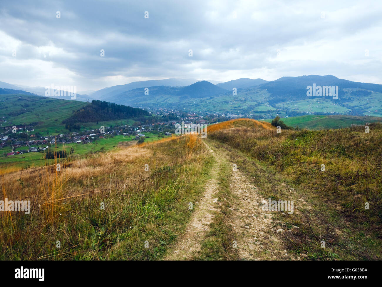 Autumn mountain country landscape (Carpathian, Ukraine Stock Photo - Alamy