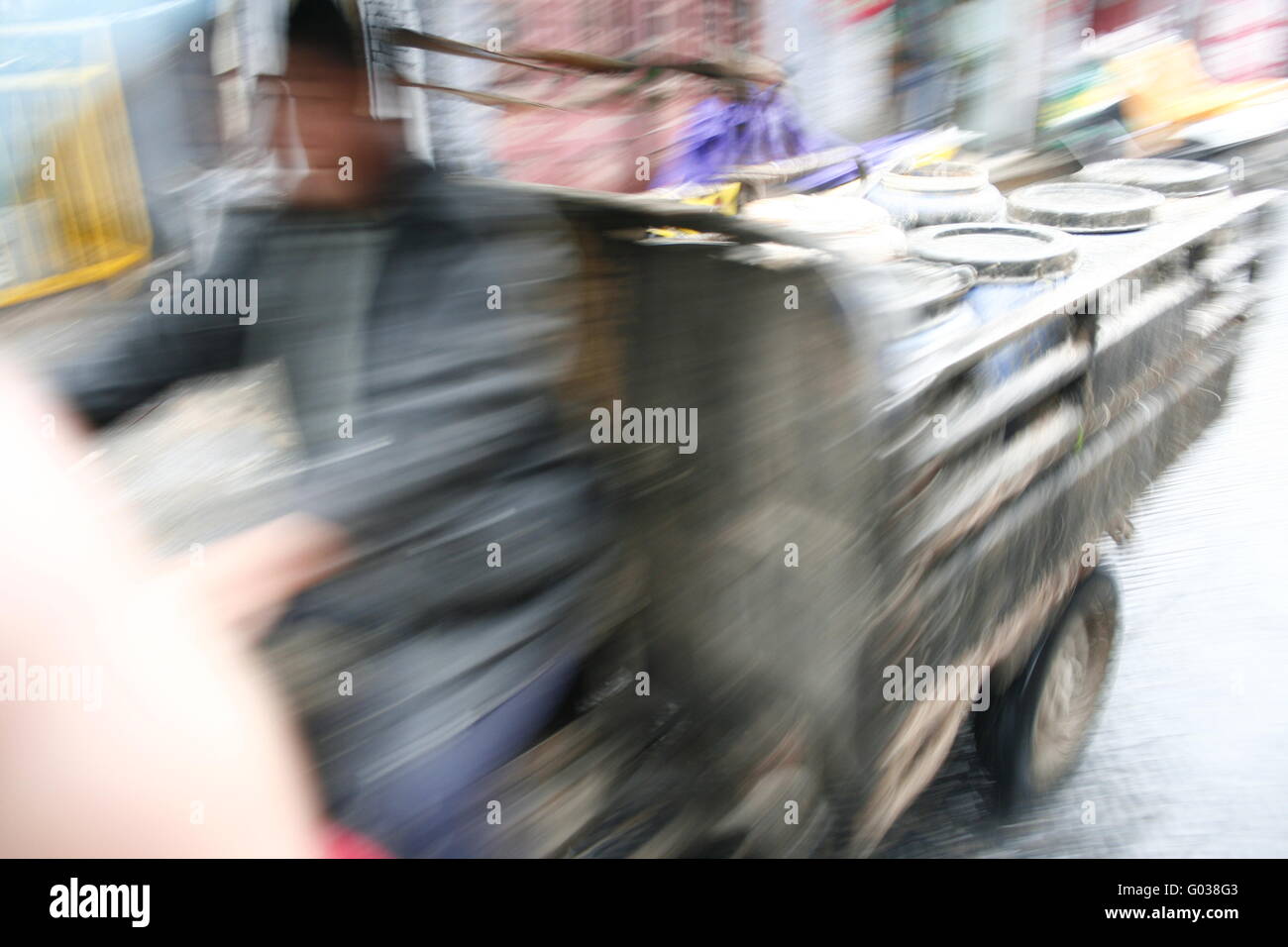 faster rickshaw driver Stock Photo