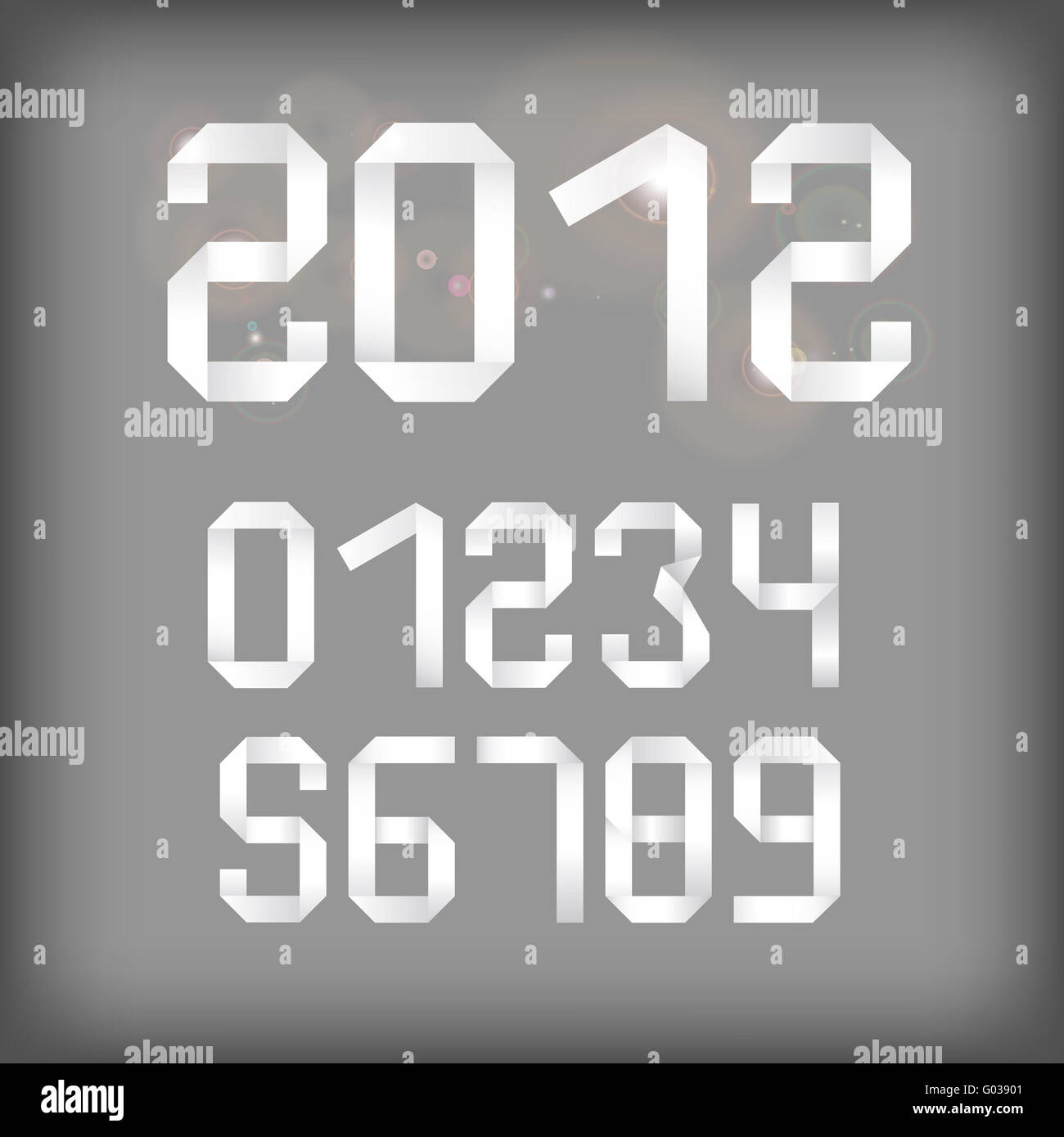 vector origami 2012 and other numbers Stock Photo - Alamy