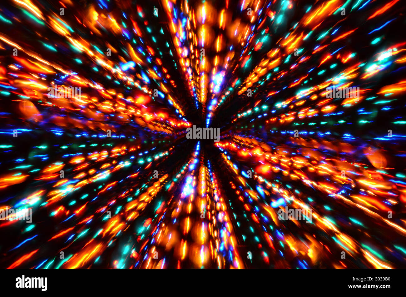 Multi-colored explosion of lights. Tunnel effect wallpaper Stock Photo ...