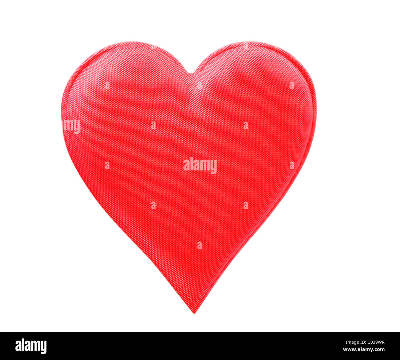 A Fabric Red Heart Isolated On White Background Stock Photo - Alamy