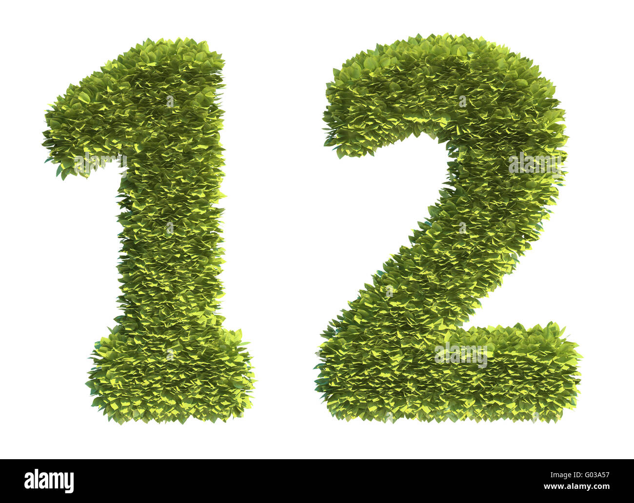 Leaf covered letters - part of a full alphabet Stock Photo