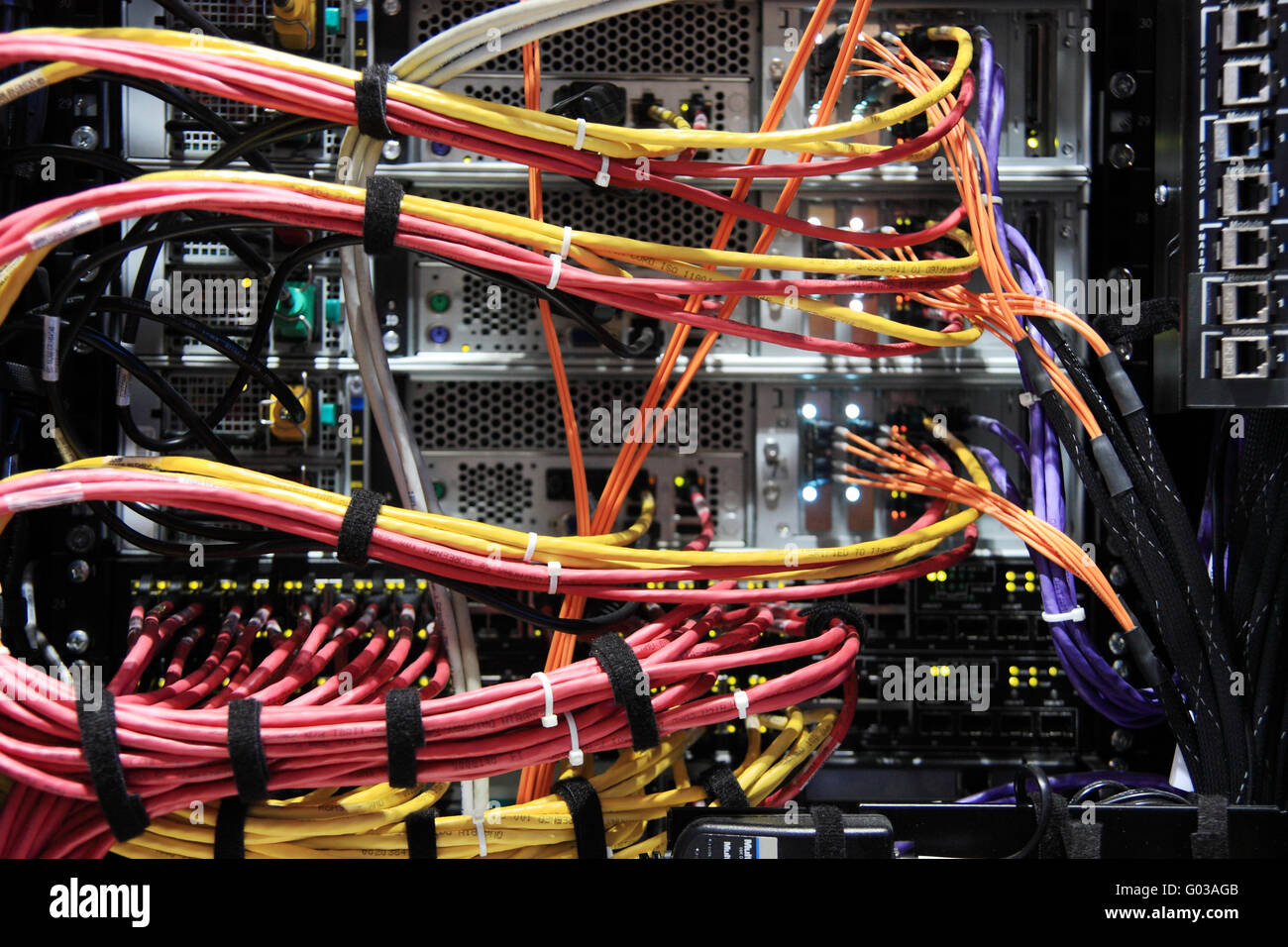 Rear rack with cables Stock Photo