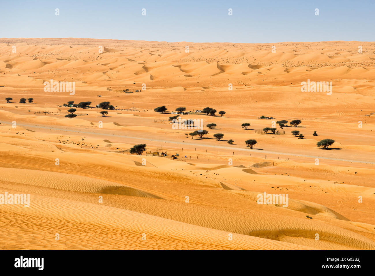 Desert town, Wahiba Sands, Oman. Stock Photo