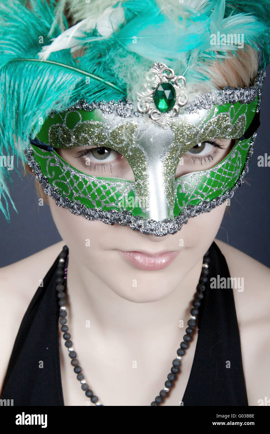 Girl with Mask Stock Photo Alamy