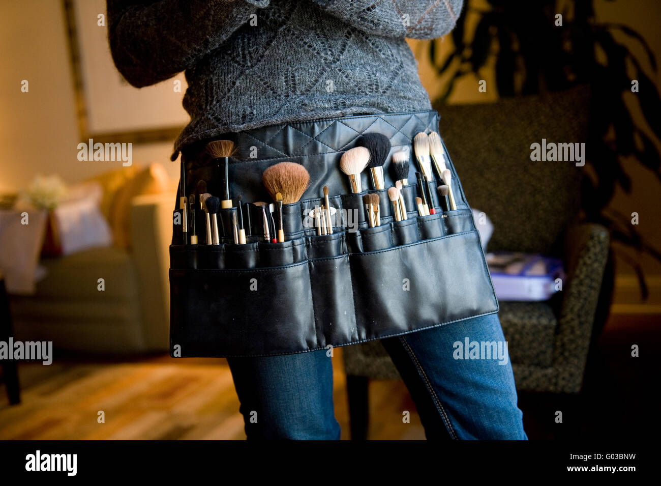 MakeUp Artist's Belt of Brushes Stock Photo Alamy